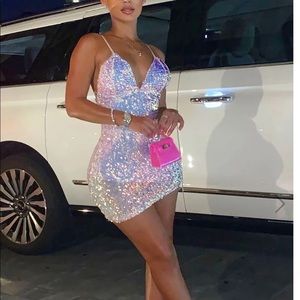 Keep Your Shine Sequin Mini Dress - Blush